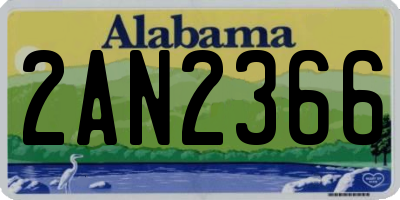 AL license plate 2AN2366