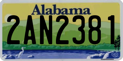 AL license plate 2AN2381