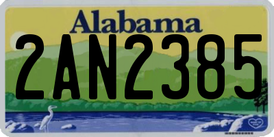 AL license plate 2AN2385