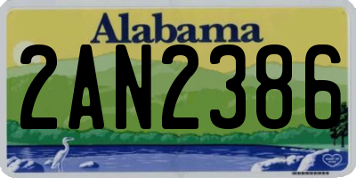 AL license plate 2AN2386