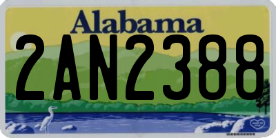 AL license plate 2AN2388
