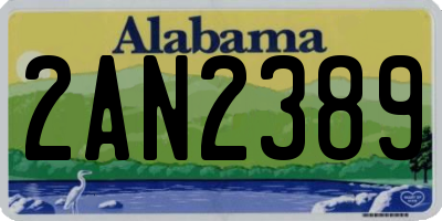 AL license plate 2AN2389