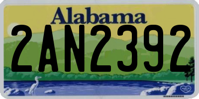 AL license plate 2AN2392
