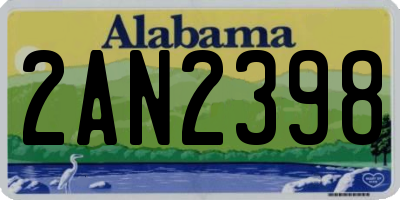 AL license plate 2AN2398