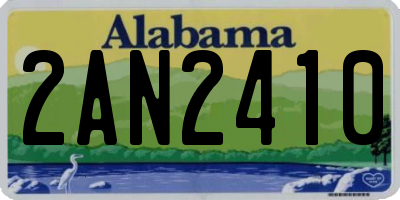 AL license plate 2AN2410