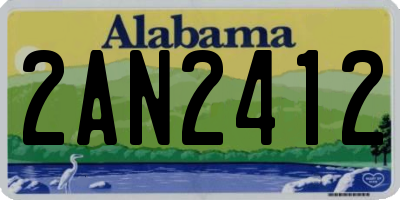 AL license plate 2AN2412