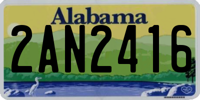 AL license plate 2AN2416