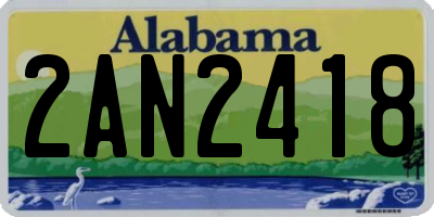 AL license plate 2AN2418