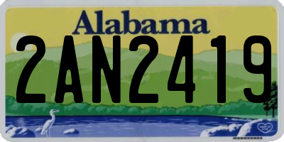 AL license plate 2AN2419