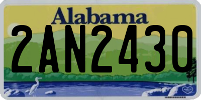 AL license plate 2AN2430