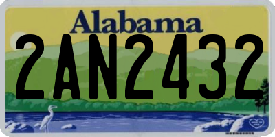 AL license plate 2AN2432