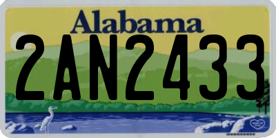 AL license plate 2AN2433