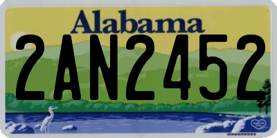AL license plate 2AN2452