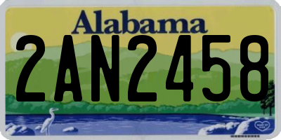 AL license plate 2AN2458