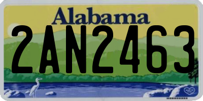 AL license plate 2AN2463
