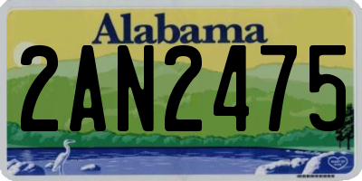 AL license plate 2AN2475