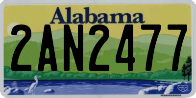 AL license plate 2AN2477