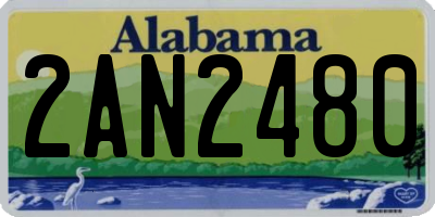 AL license plate 2AN2480