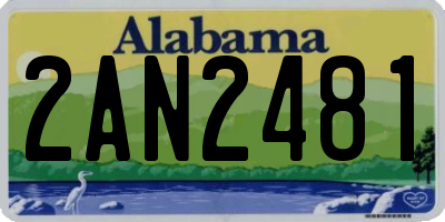 AL license plate 2AN2481