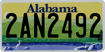 AL license plate 2AN2492