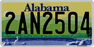 AL license plate 2AN2504