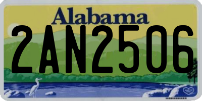 AL license plate 2AN2506