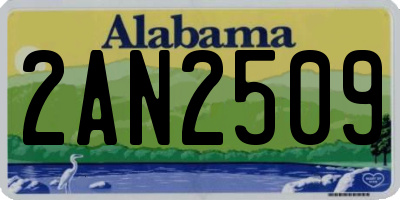 AL license plate 2AN2509