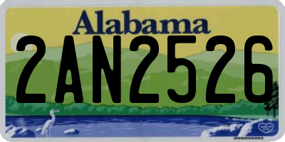 AL license plate 2AN2526