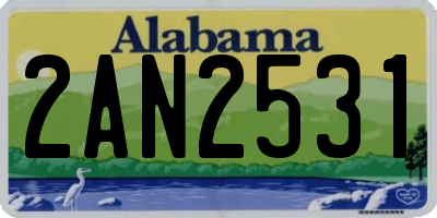 AL license plate 2AN2531
