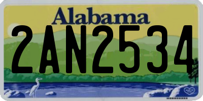 AL license plate 2AN2534