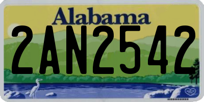 AL license plate 2AN2542