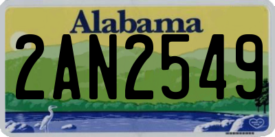 AL license plate 2AN2549