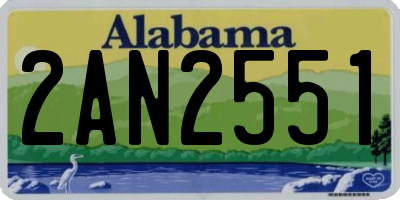 AL license plate 2AN2551
