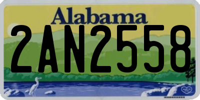 AL license plate 2AN2558