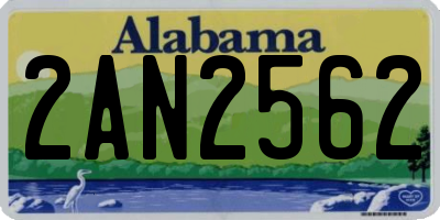 AL license plate 2AN2562