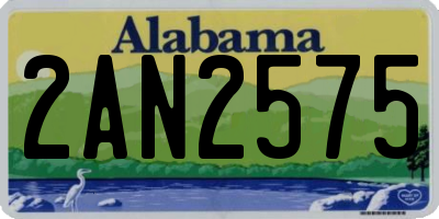 AL license plate 2AN2575