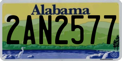 AL license plate 2AN2577