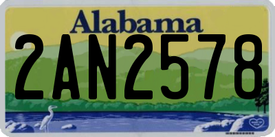 AL license plate 2AN2578