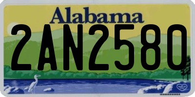 AL license plate 2AN2580