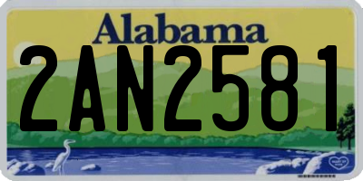 AL license plate 2AN2581