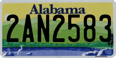 AL license plate 2AN2583