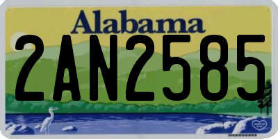AL license plate 2AN2585