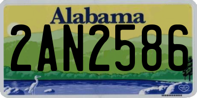 AL license plate 2AN2586