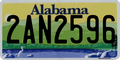 AL license plate 2AN2596