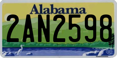 AL license plate 2AN2598