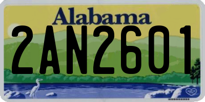 AL license plate 2AN2601