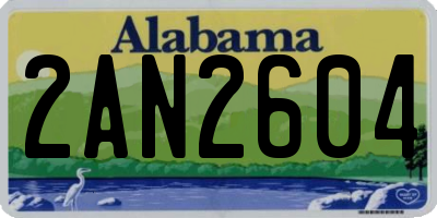 AL license plate 2AN2604