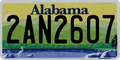 AL license plate 2AN2607