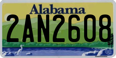 AL license plate 2AN2608