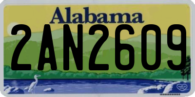 AL license plate 2AN2609